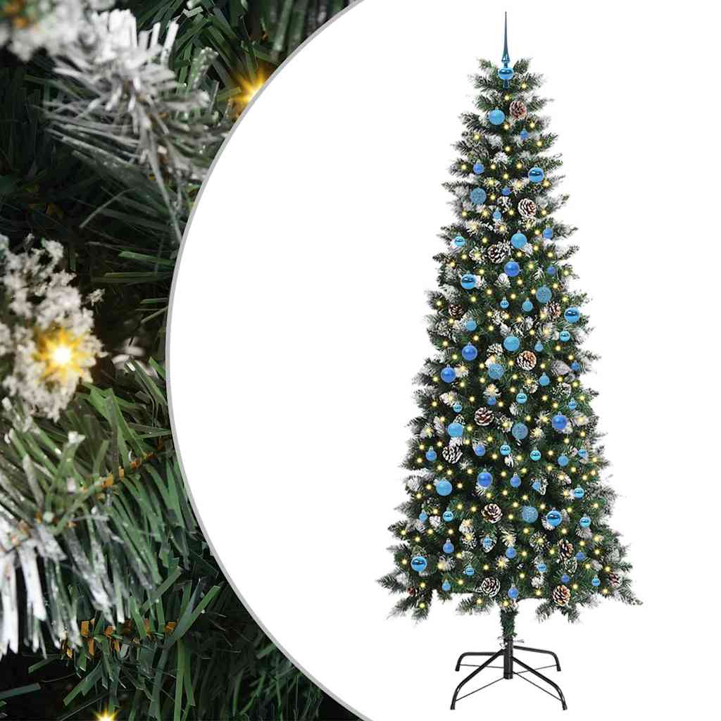 Vidaxl kunstkerstboom met 300 led groen 240 cm pvc en plastic en staal