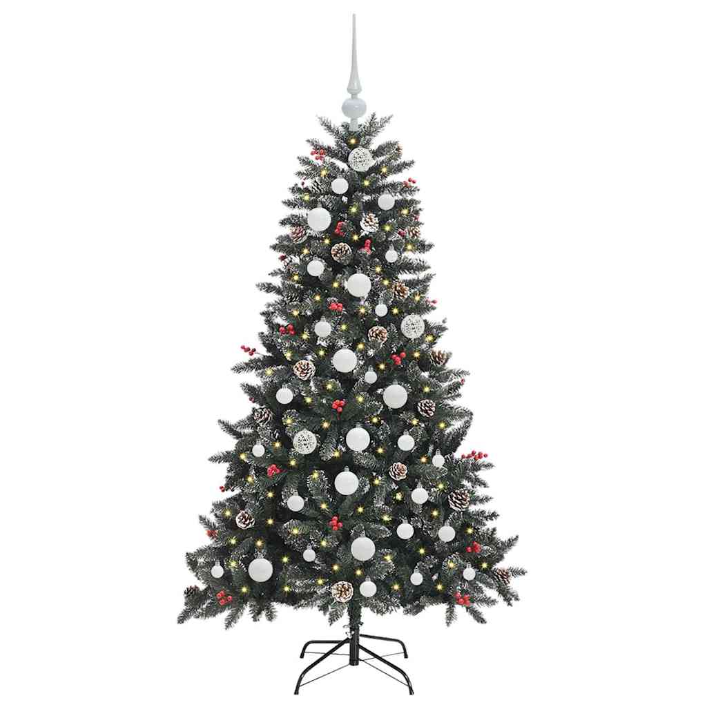 Vidaxl kunstkerstboom met 150 led groen 150 cm pvc en plastic en staal