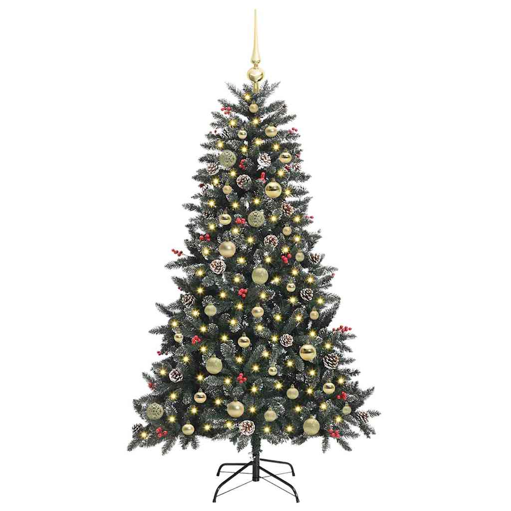 Vidaxl kunstkerstboom met 150 led groen 150 cm pvc en plastic en staal