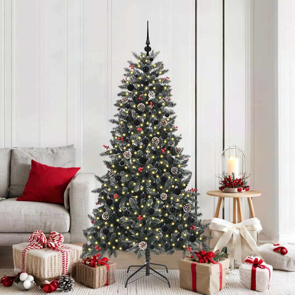 Vidaxl kunstkerstboom met 300 led groen 180 cm pvc en plastic en staal