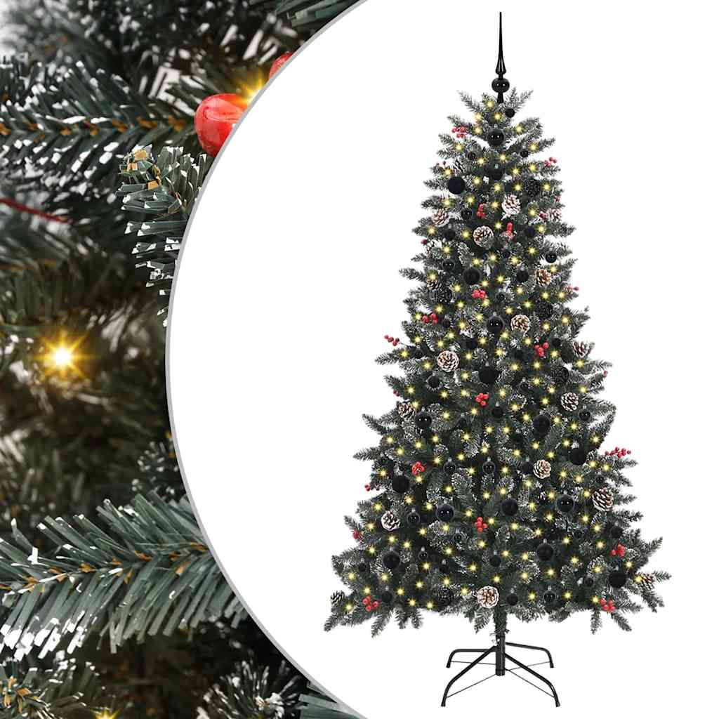 Vidaxl kunstkerstboom met 300 led groen 180 cm pvc en plastic en staal