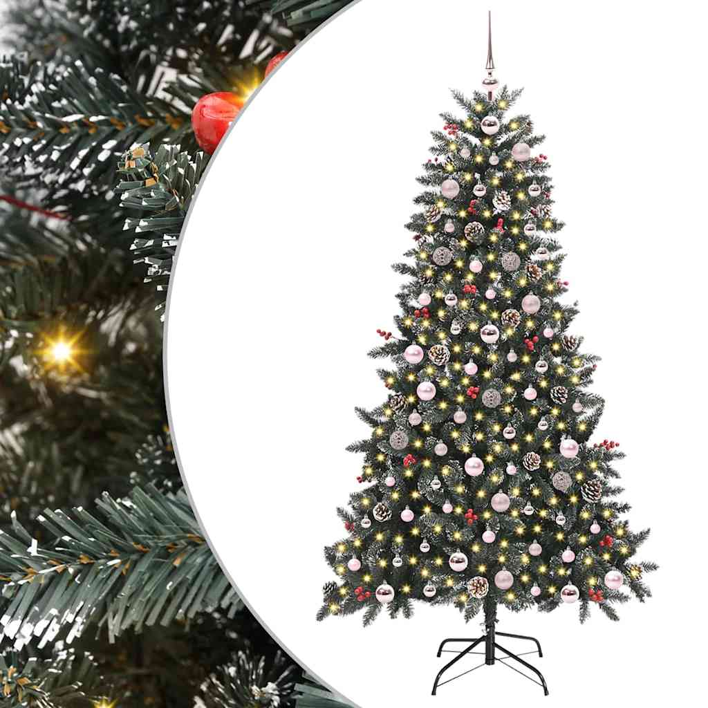 Vidaxl kunstkerstboom met 300 led groen 180 cm pvc en plastic en staal