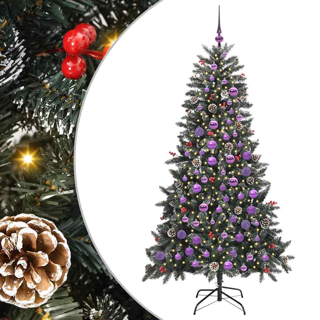 Vidaxl kunstkerstboom met 300 led groen 180 cm pvc en plastic en staal