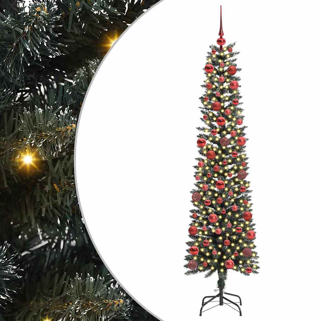 Vidaxl kunstkerstboom met 300 led groen 180 cm pvc en plastic en staal