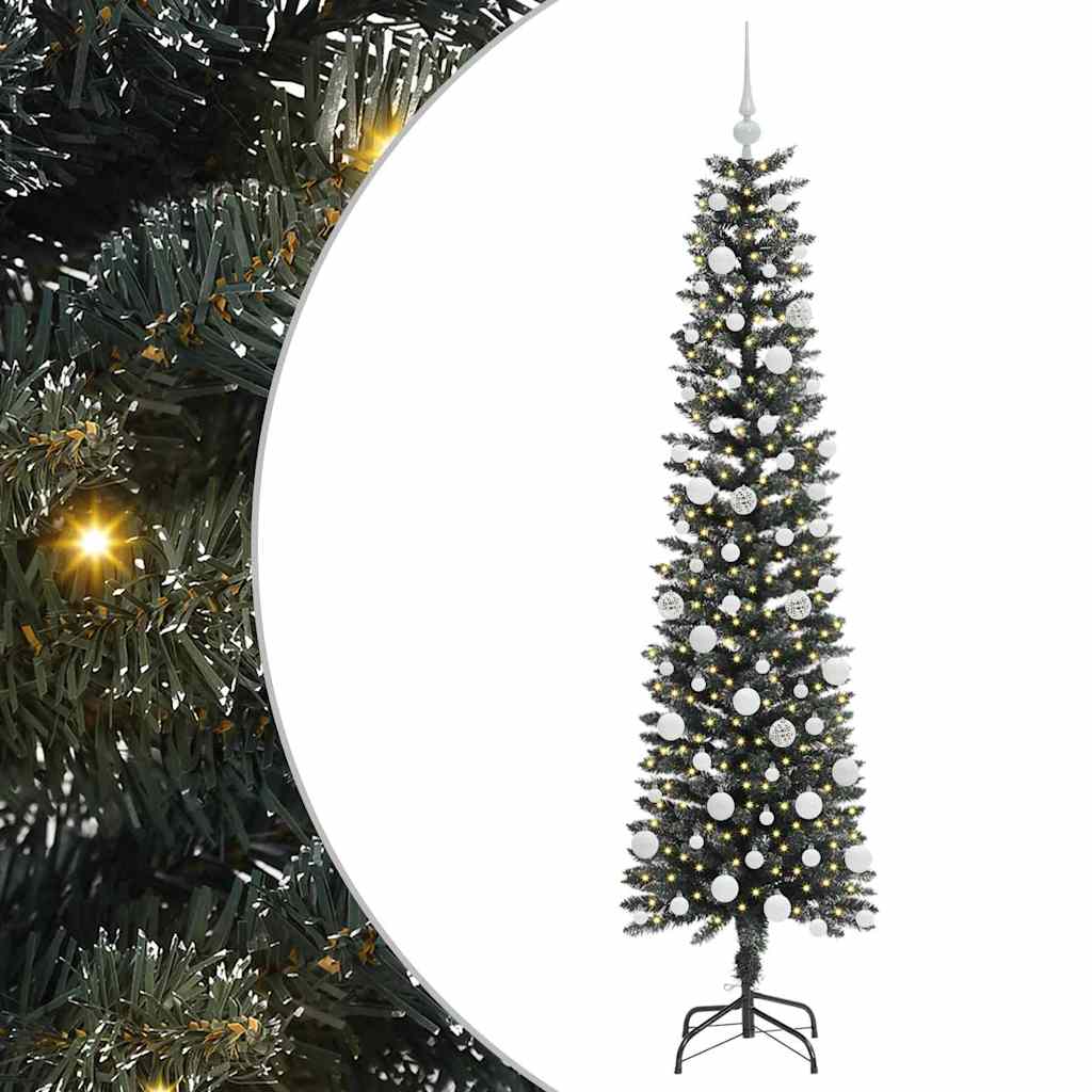 Vidaxl kunstkerstboom met 300 led groen 180 cm pvc en plastic en staal