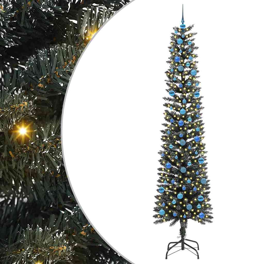 Vidaxl kunstkerstboom met 300 led groen 240 cm pvc en plastic en staal