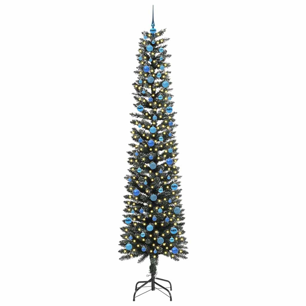 Vidaxl kunstkerstboom met 300 led groen 240 cm pvc en plastic en staal