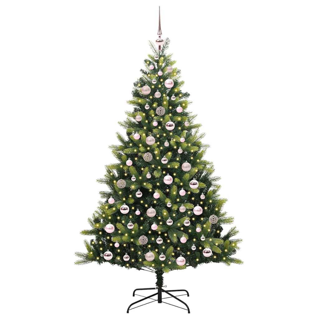 Vidaxl kunstkerstboom met scharnier 300 leds groen 180 cm pvc en pe
