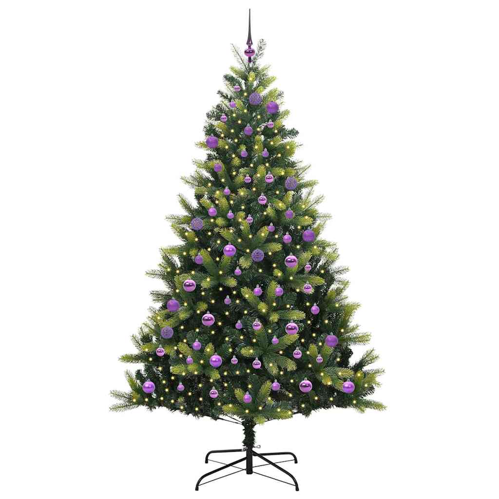 Vidaxl kunstkerstboom met scharnier 300 leds groen 180 cm pvc en pe