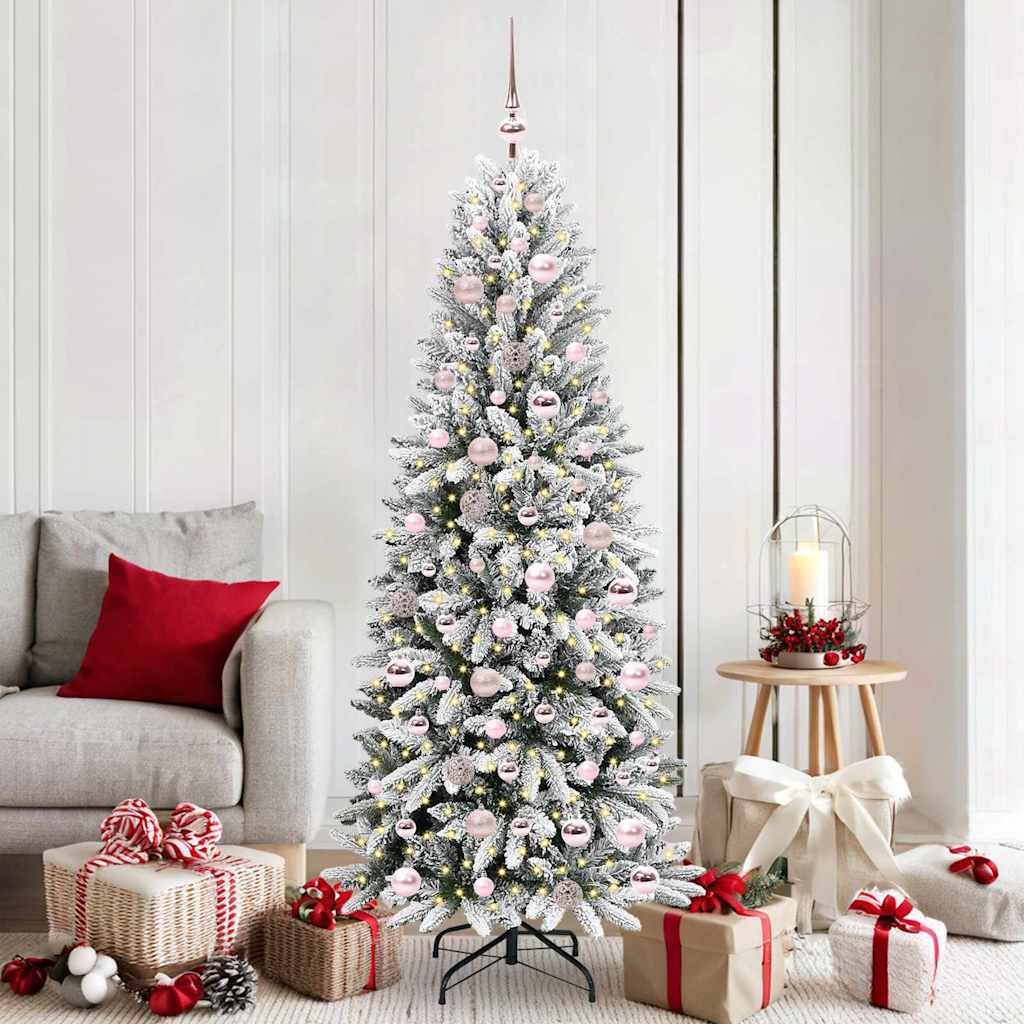 Vidaxl kunstkerstboom wit 180 cm pvc en plastic en staal en pe