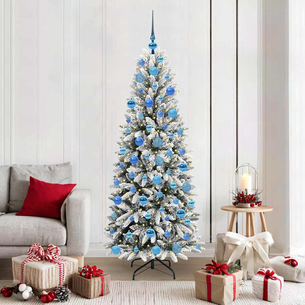 Vidaxl kunstkerstboom wit 180 cm pvc en plastic en staal en pe