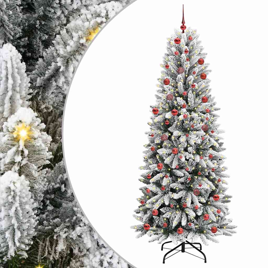 Vidaxl kunstkerstboom wit 210 cm pvc en plastic en staal en pe