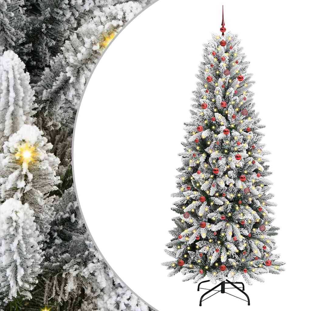 Vidaxl kunstkerstboom wit 240 cm pvc en plastic en staal en pe