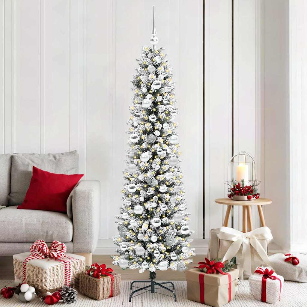 Vidaxl kunstkerstboom met 300 led wit 180 cm pvc en metaal en plastic