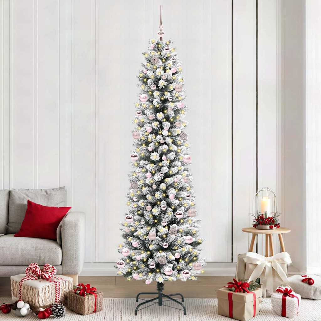 Vidaxl kunstkerstboom met 300 led wit 240 cm pvc en metaal en plastic