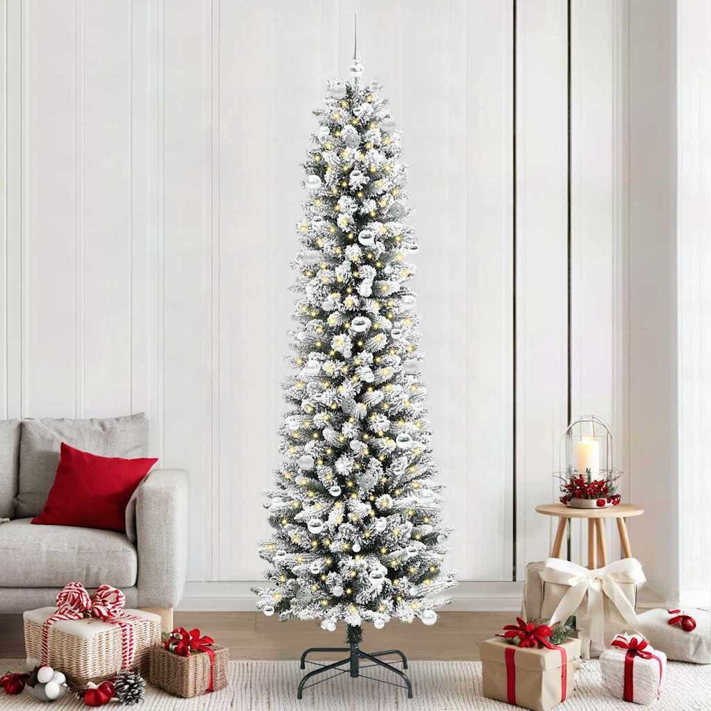 Vidaxl kunstkerstboom met 300 led wit 240 cm pvc en metaal en plastic