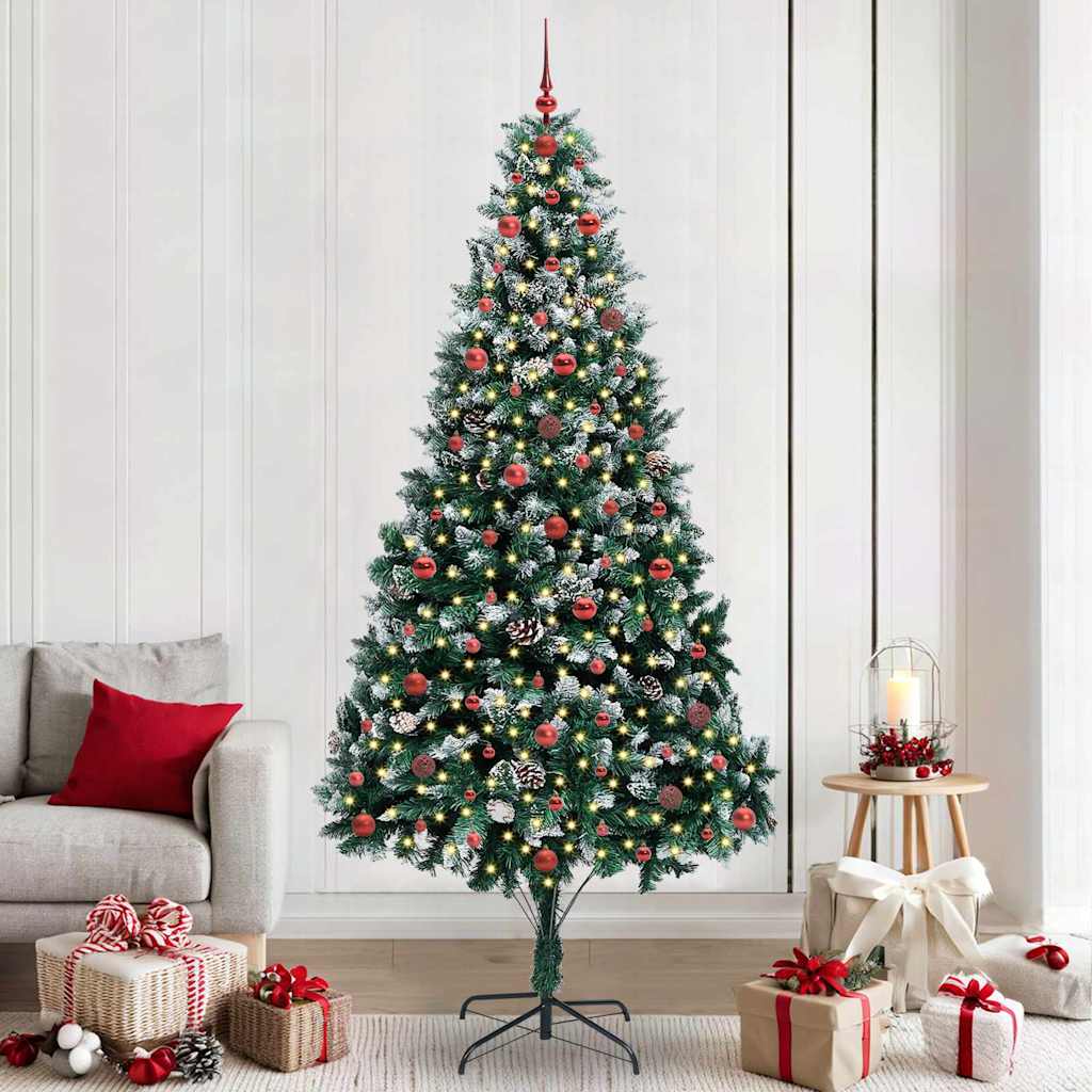 Vidaxl kunstkerstboom groen 240 cm pvc en staal en kunststof