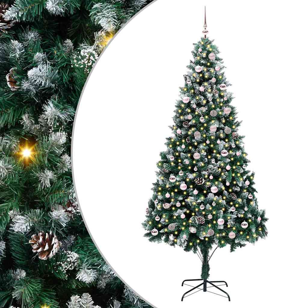 Vidaxl kunstkerstboom groen 240 cm pvc en staal en kunststof