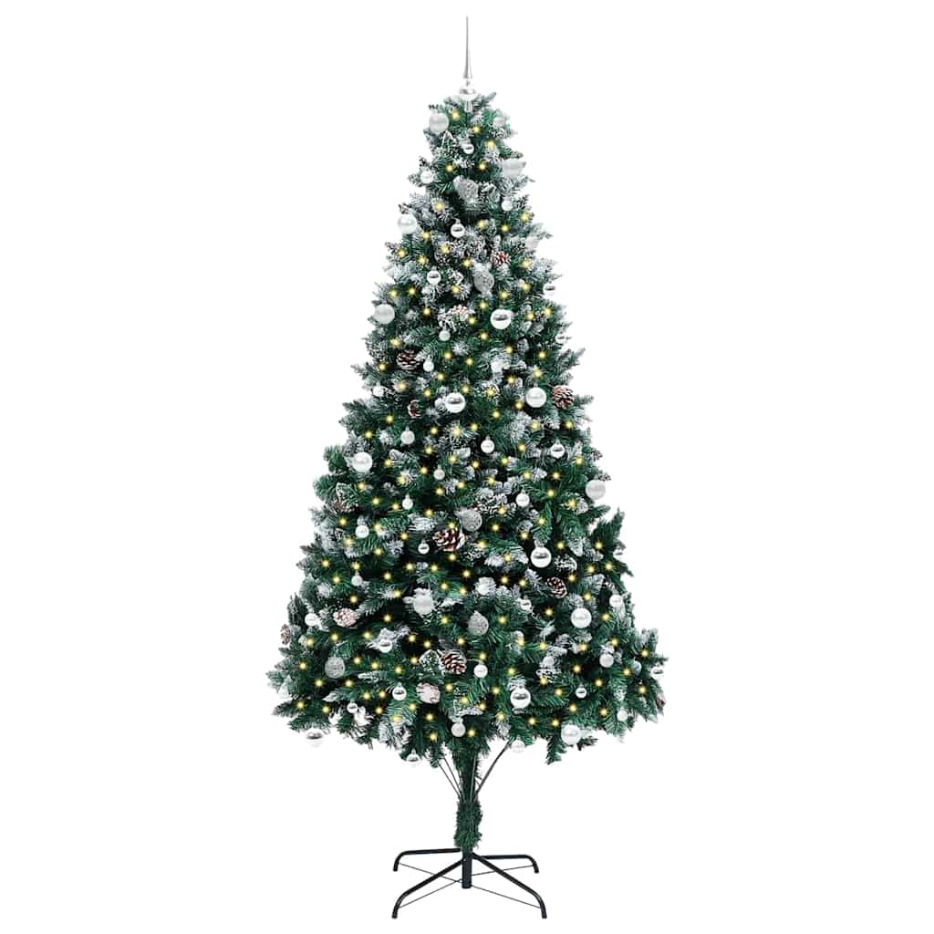 Vidaxl kunstkerstboom groen 240 cm pvc en staal en kunststof
