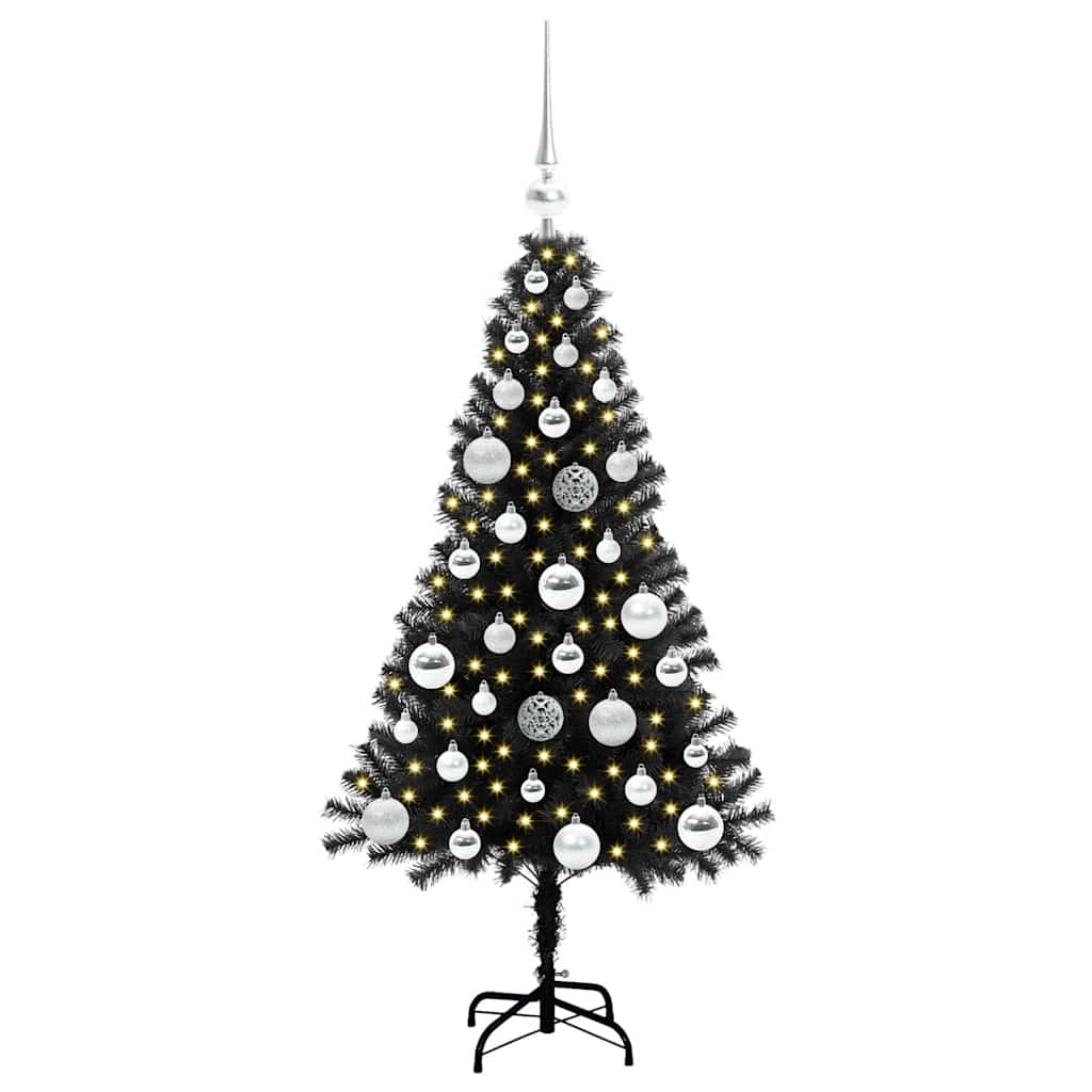 Vidaxl kerstboom met 150 led met standaard zwart 120 cm pvc