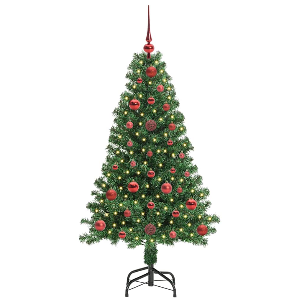 Vidaxl kunstkerstboom groen 120 cm pvc en staal en kunststof