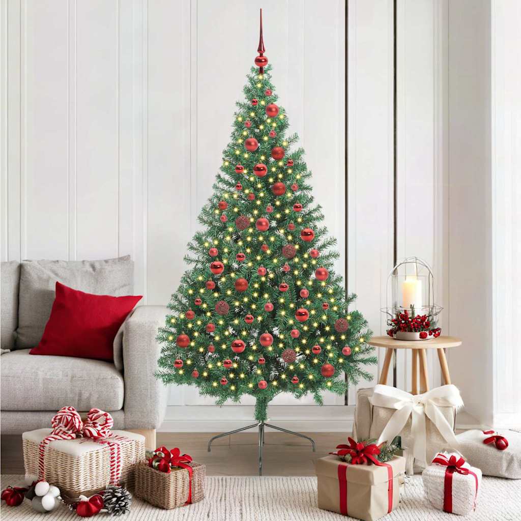 Vidaxl kunstmatig voorverlicht kerstboom met 300 led groen 180 cm pvc