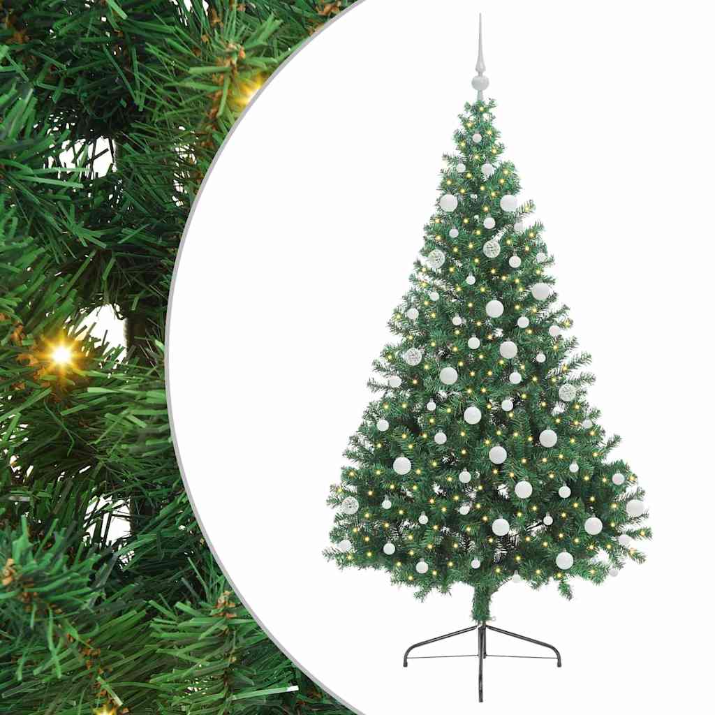 Vidaxl kunstmatig voorverlicht kerstboom met 300 led groen 180 cm pvc