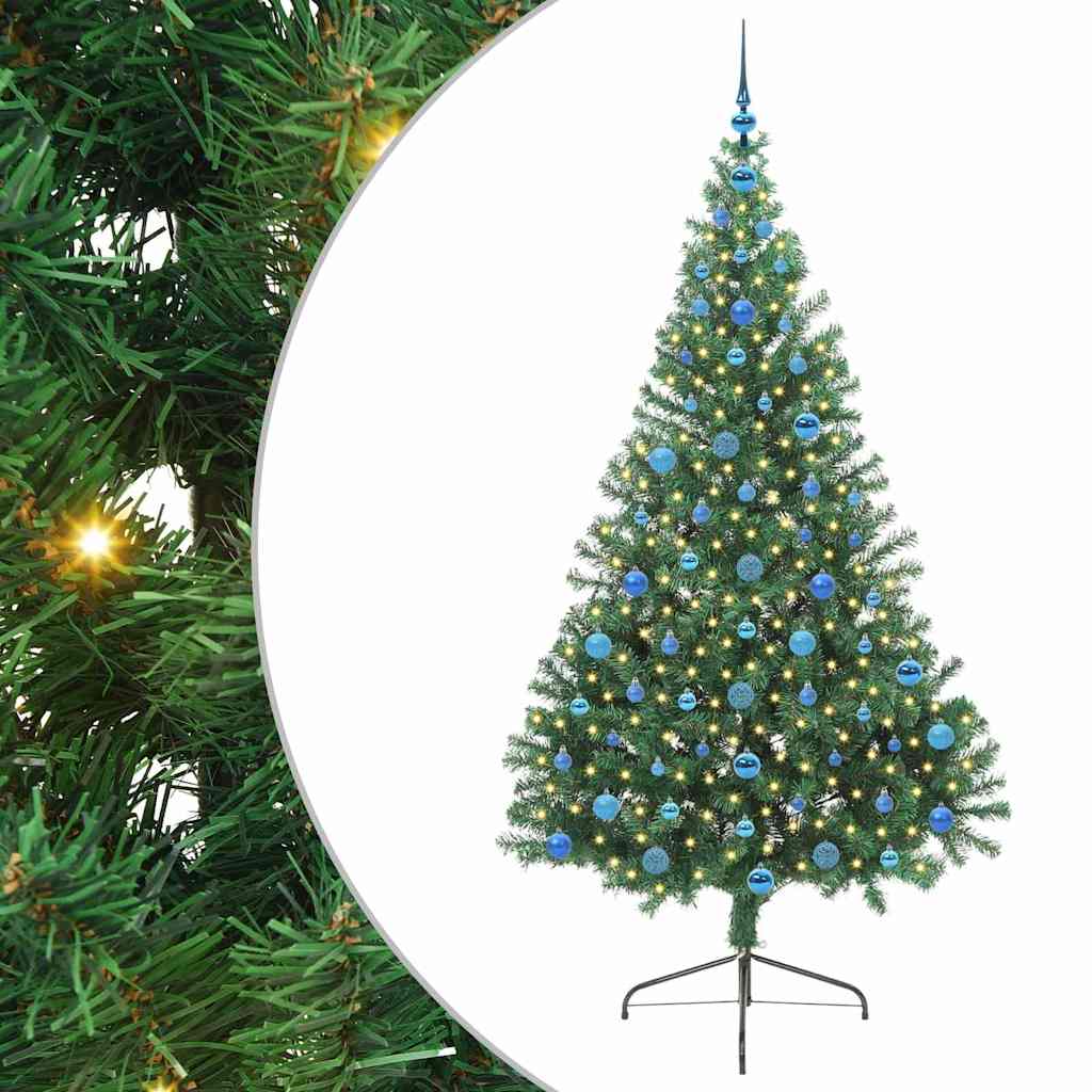 Vidaxl kunstmatig voorverlicht kerstboom met 300 led groen 210 cm pvc