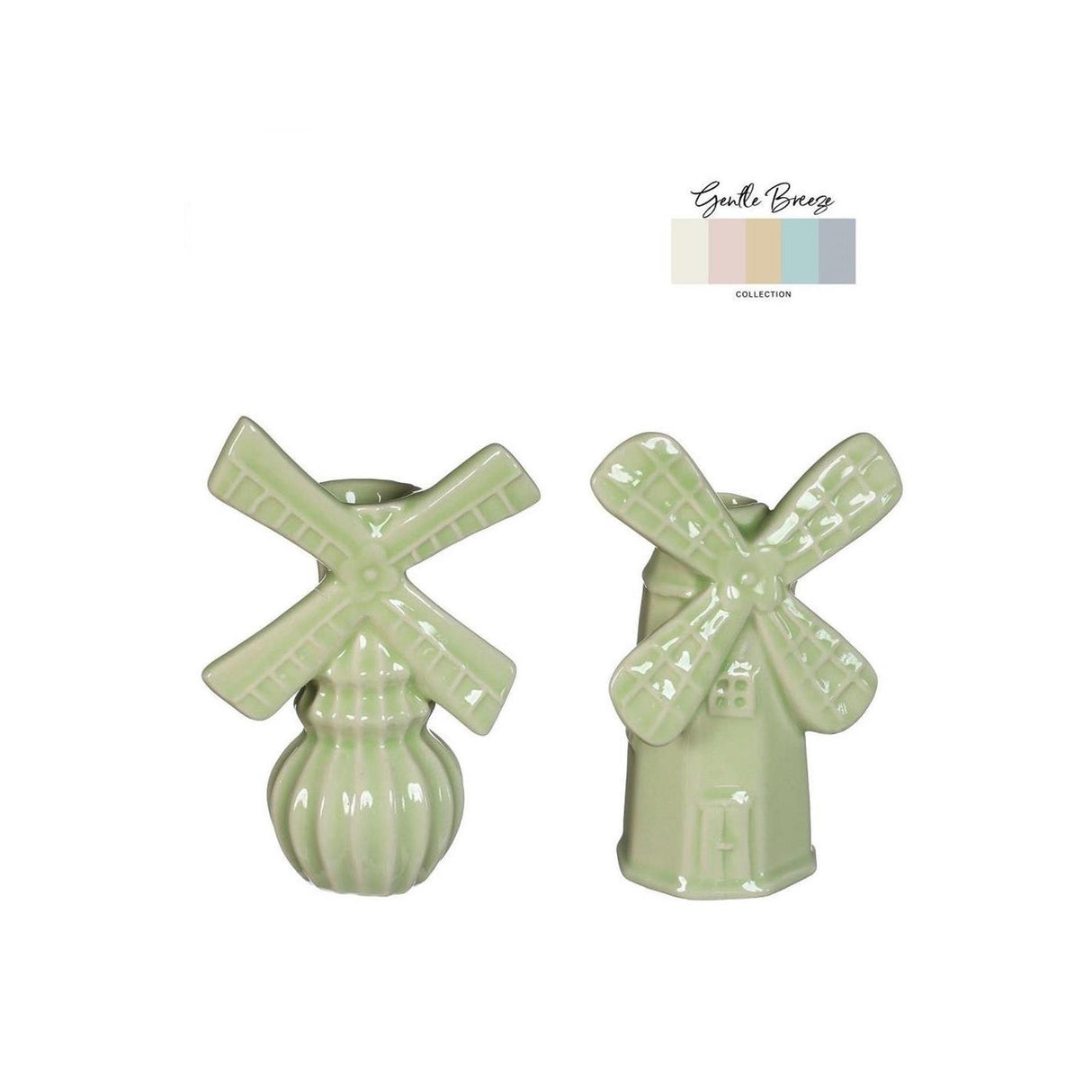 Ideas 4 seasons vaas windmolen h15,5cm 2 ass linde groen