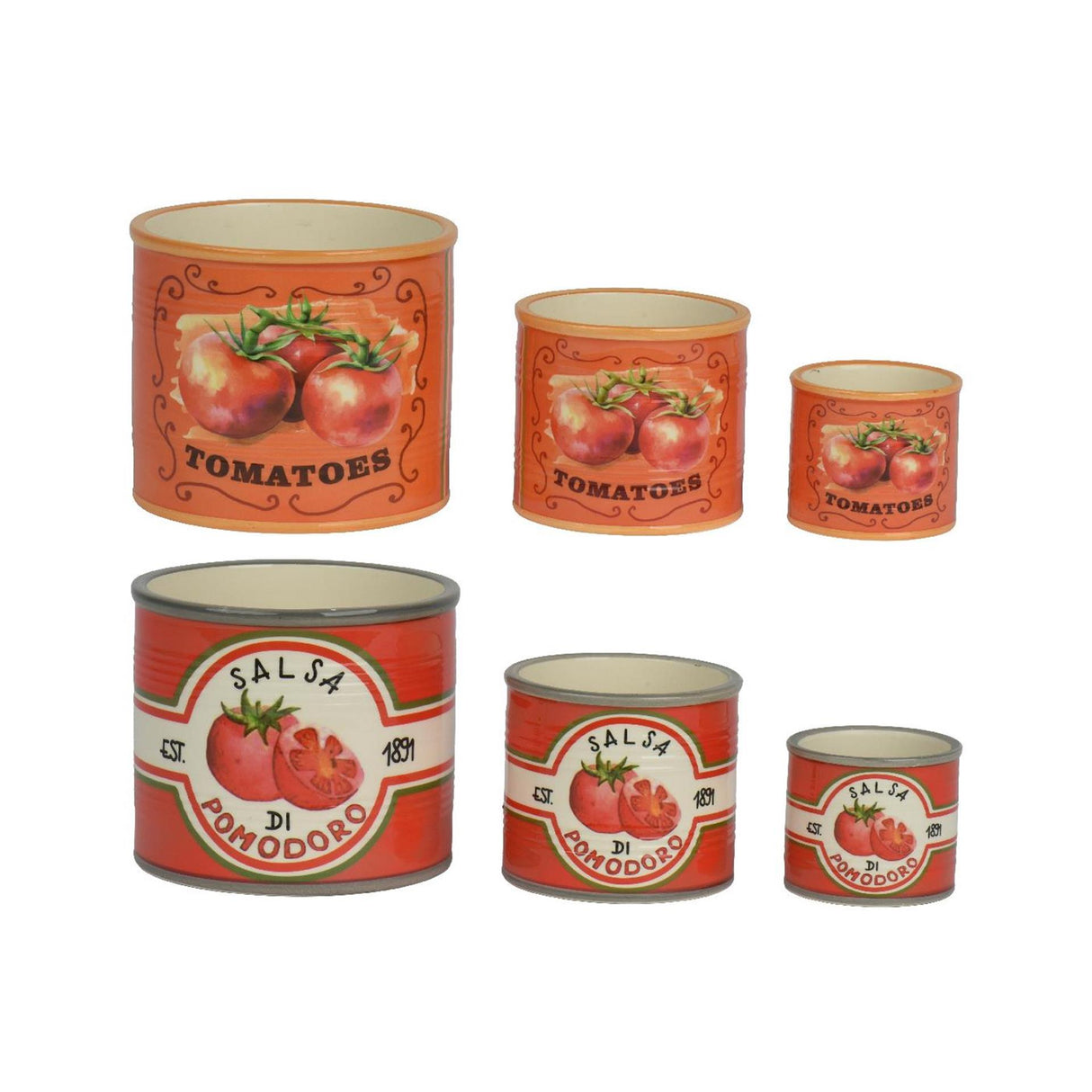 Decoris bloempot tomaat set van 3 stuks dolomiet ã˜13,6xh11,8cm 2 assorti
