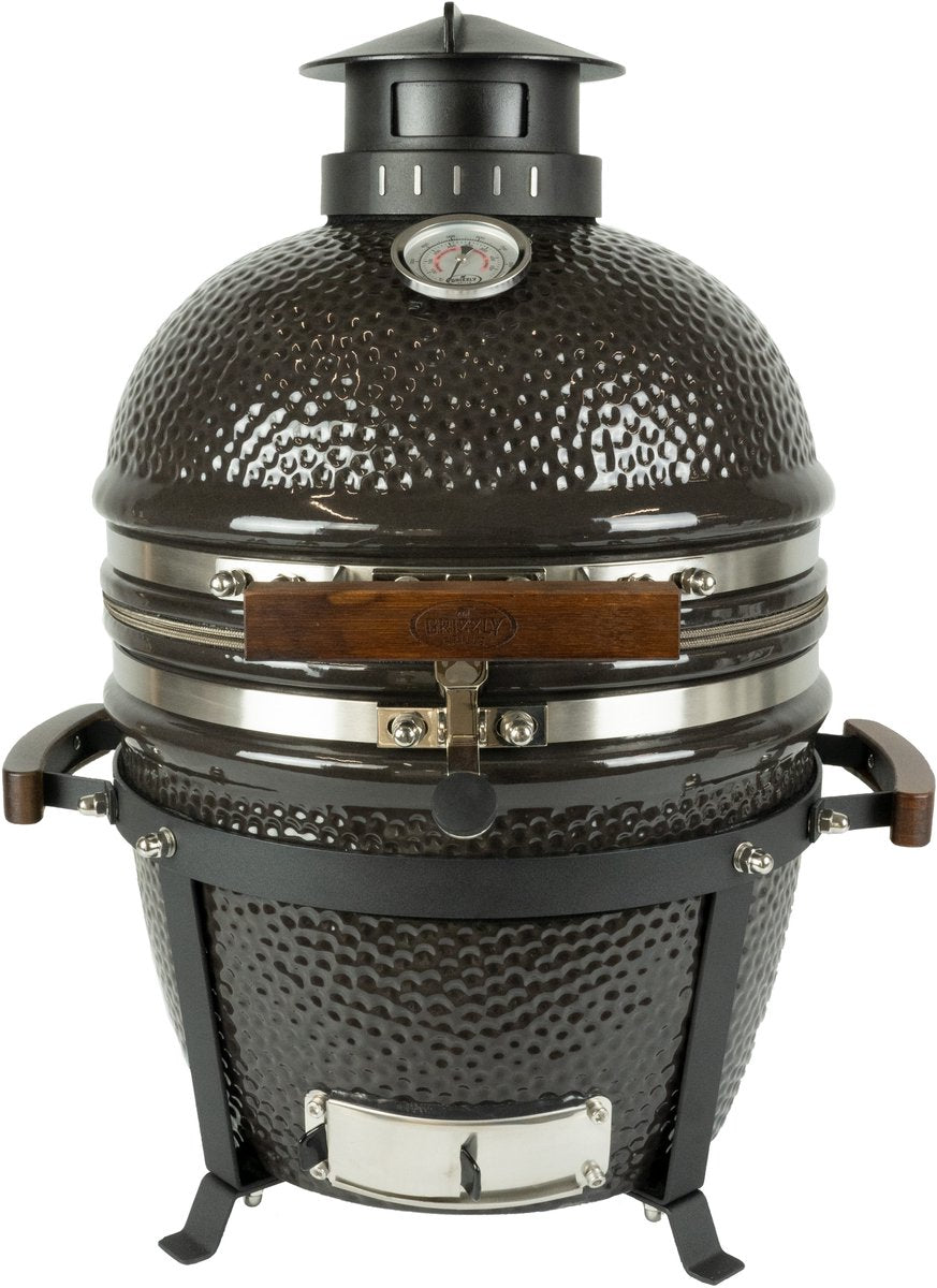 Grizzy grills grizzly grills kamado elite compact – ø33 cm ø13inch – houtskoolbarbecue - kamado - compleet met platesetter en aspook