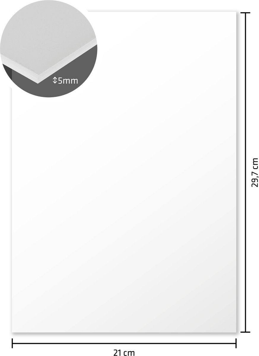 Kangaro foamboard a4 - dikte 5mm - wit - doos van 20 stuks - 2-zijdig - k-0075-004