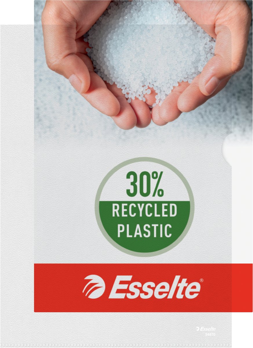 Esselte premium zichtmap a4 - 30% gerecycled pp - 100 stuks - transparant