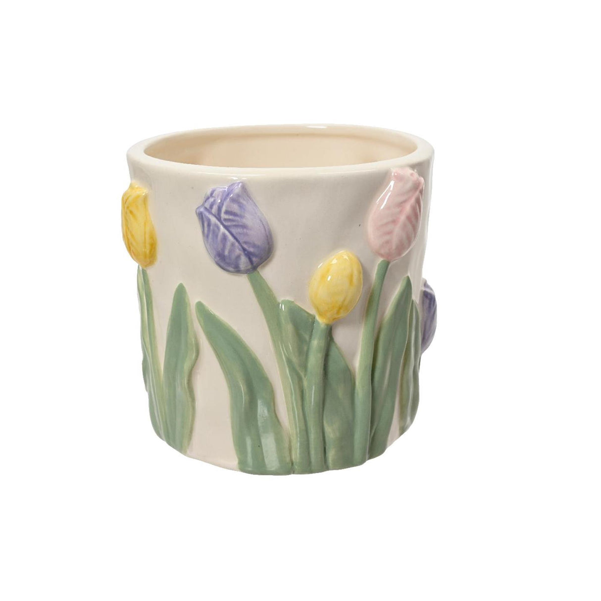 Decoris bloempot tulpen dolomiet 10,8x10,6x10cm