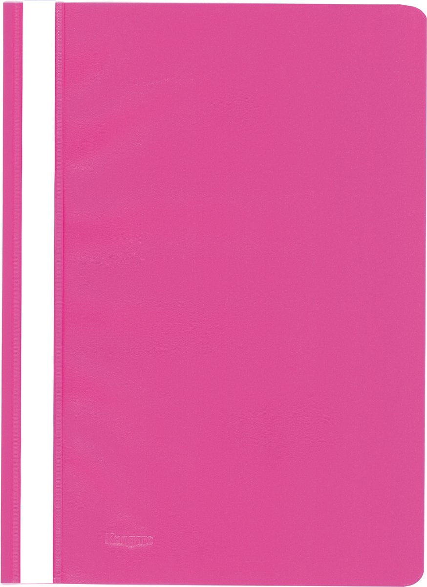 Kangaro snelhechtermap - a4 - pp - roze - krimp á 25 stuks - snelhechter - k-22048