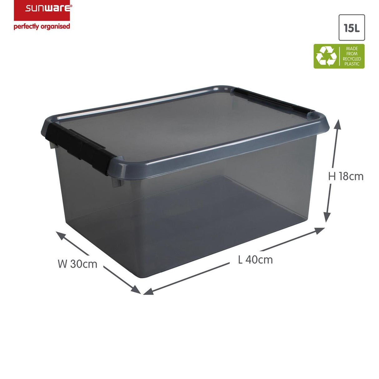 Sunware comfort line opbergbox 15l grijs