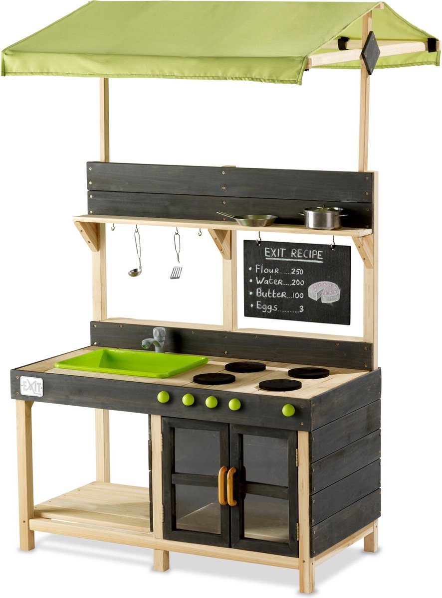 Exit toys exit yummy 300 houten buitenkeuken - modderkeuken - speelkeuken voor buiten - kinderen - fsc hout - naturel