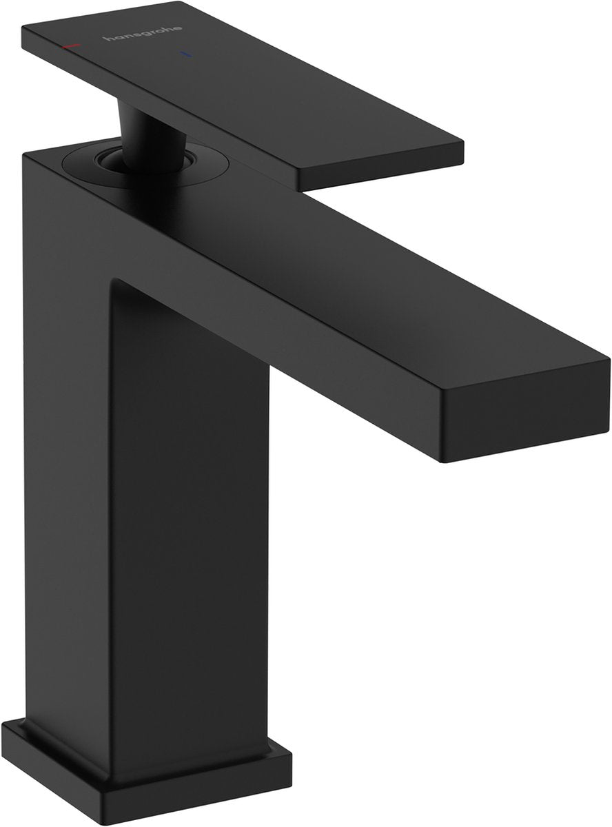 Hansgrohe tecturis e - wastafelkraan - ééngreeps bediening - coolstart energiebesparend - met trekwaste - 110mm maat - mat zwart