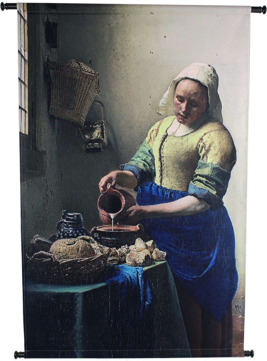 Hd collection wall hanging melkmeisje blue 110x3x83cm