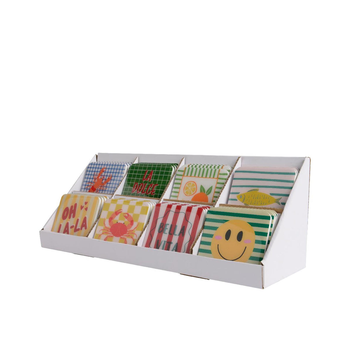 Decoris onderzetter met print hout 9,5x9,5x0,5cm