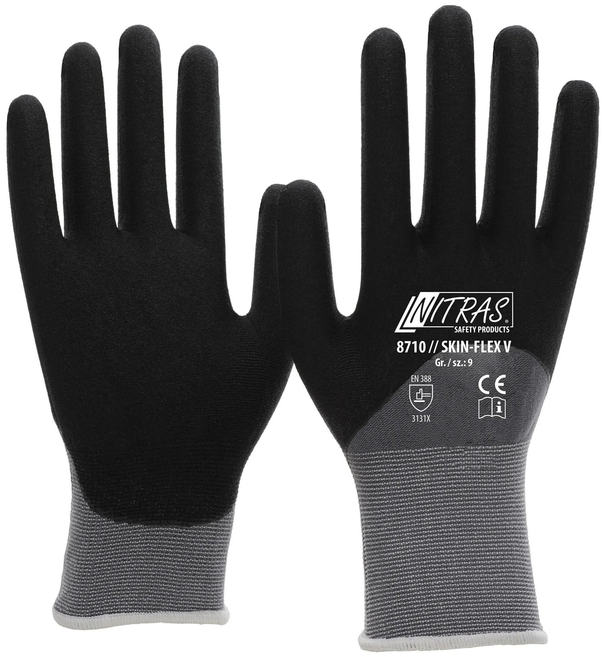 Nitras safety flexibele werkhandschoen skin flex v glove size 9 skin flex v