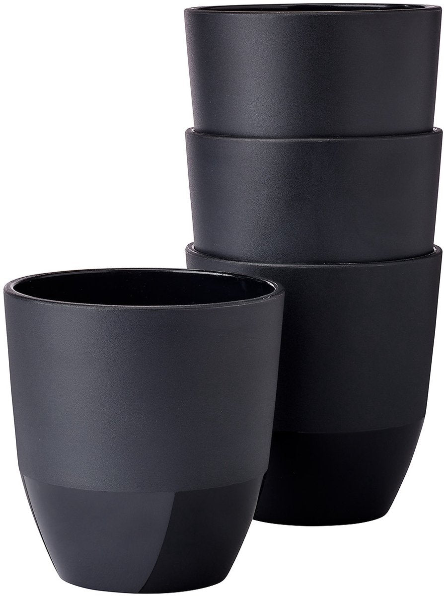 Mepal beker silueta - 4x 200 ml - koffiebeker - nordic black