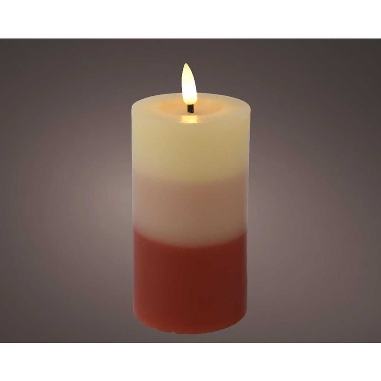 Lumineo led kaars vlamefffect verloop 15cm terra