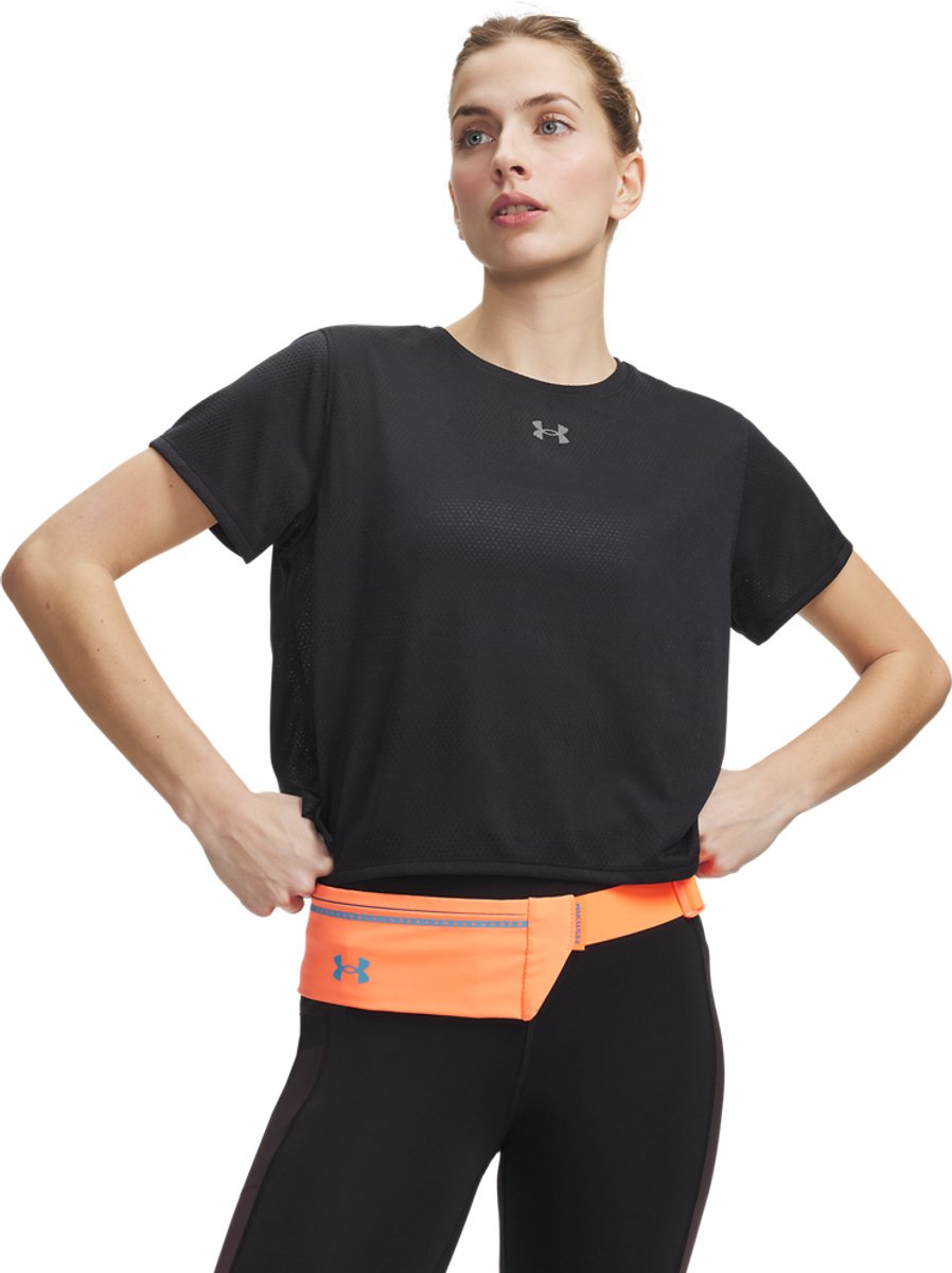 Under armour ua velociti shortsleeve-blk dames sportbroek - zwart - reflective