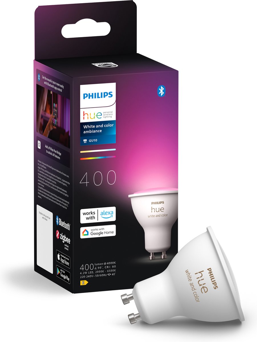 Philips hue spot - wit en gekleurd licht - 1 pack - gu10