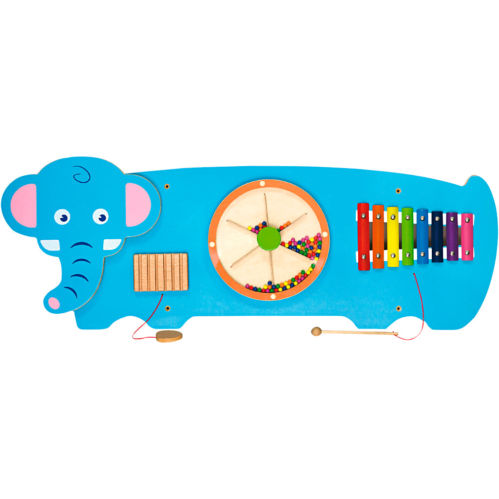 Vigatoys http: www.cchobby.nl viga-houten-activiteitenbord-met-olifant-afm-91x32x4-6-cm-1-stuk