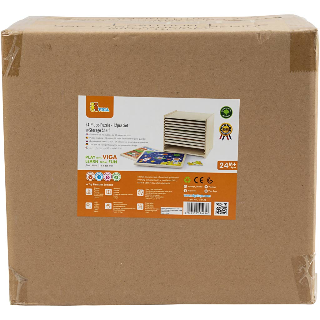 Http: www.cchobby.nl viga-puzzelrek-met-12-puzzels-h-275-l-315-mm-b-235-mm-afm-31x27x23-cm-12x24-delen-12-onderdelen-1-set