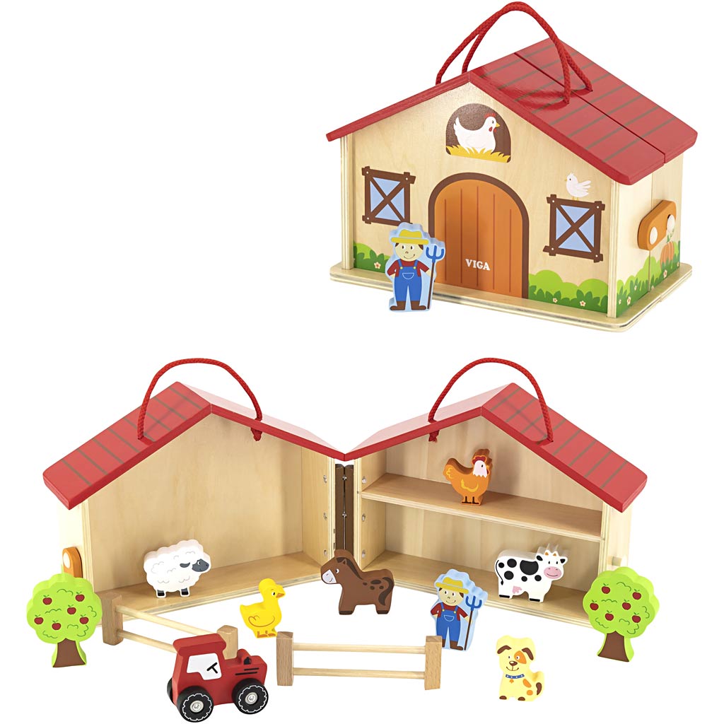 Vigatoys http: www.cchobby.nl viga-boerderijset-h-13-cm-l-23-cm-b-17-cm-1-stuk
