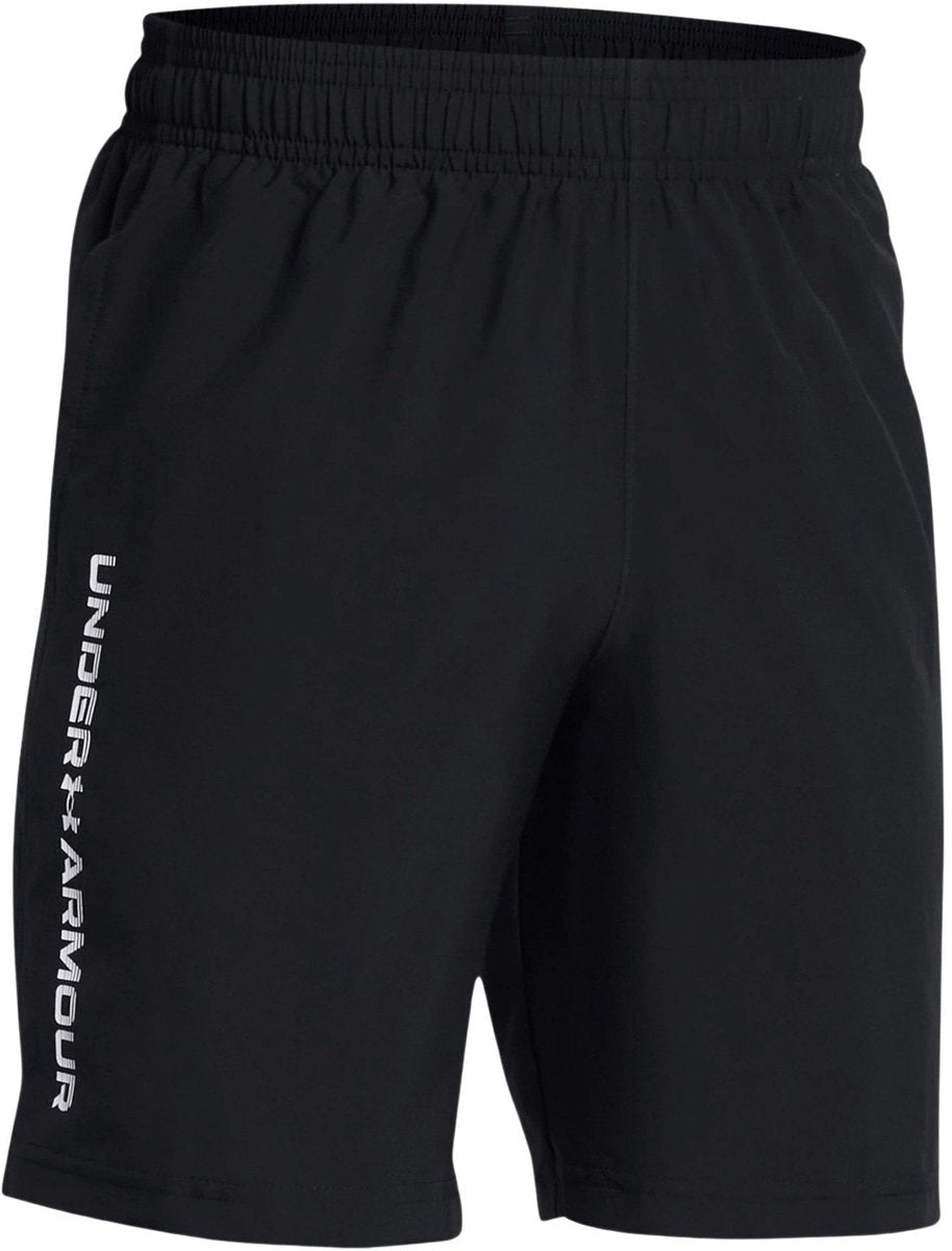 Under armour ua tech woven wordmark short-blk jongens sportbroek - zwart - wit