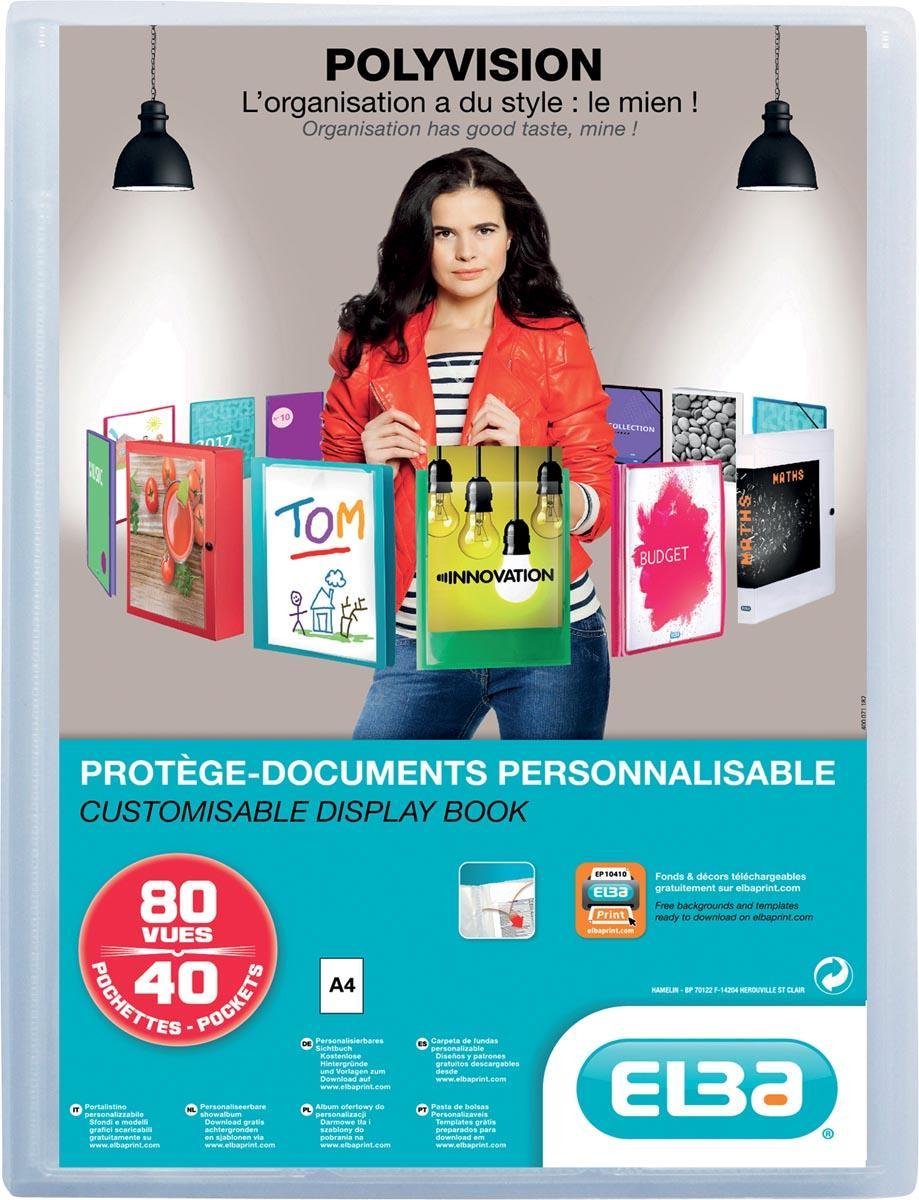 Elba polyvision showalbum, a4, 40 tassen, transparant